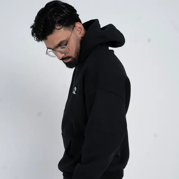 Men's Black Hoodie - Image 5
