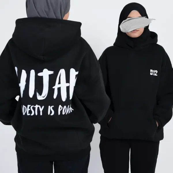 Women's Black Hoodie (Hijab) - Image 4