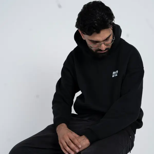 Men's Black Hoodie - Image 4