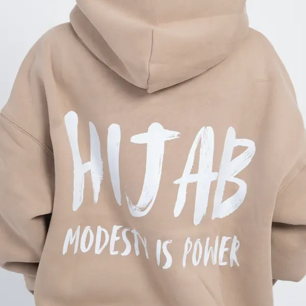 Women's Beige Hoodie (Hijab) - Image 2